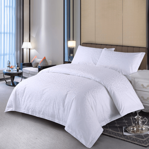 مجموعات مفروشات الفنادق Jieruiya Jacquard Flower 100% قطن أبيض