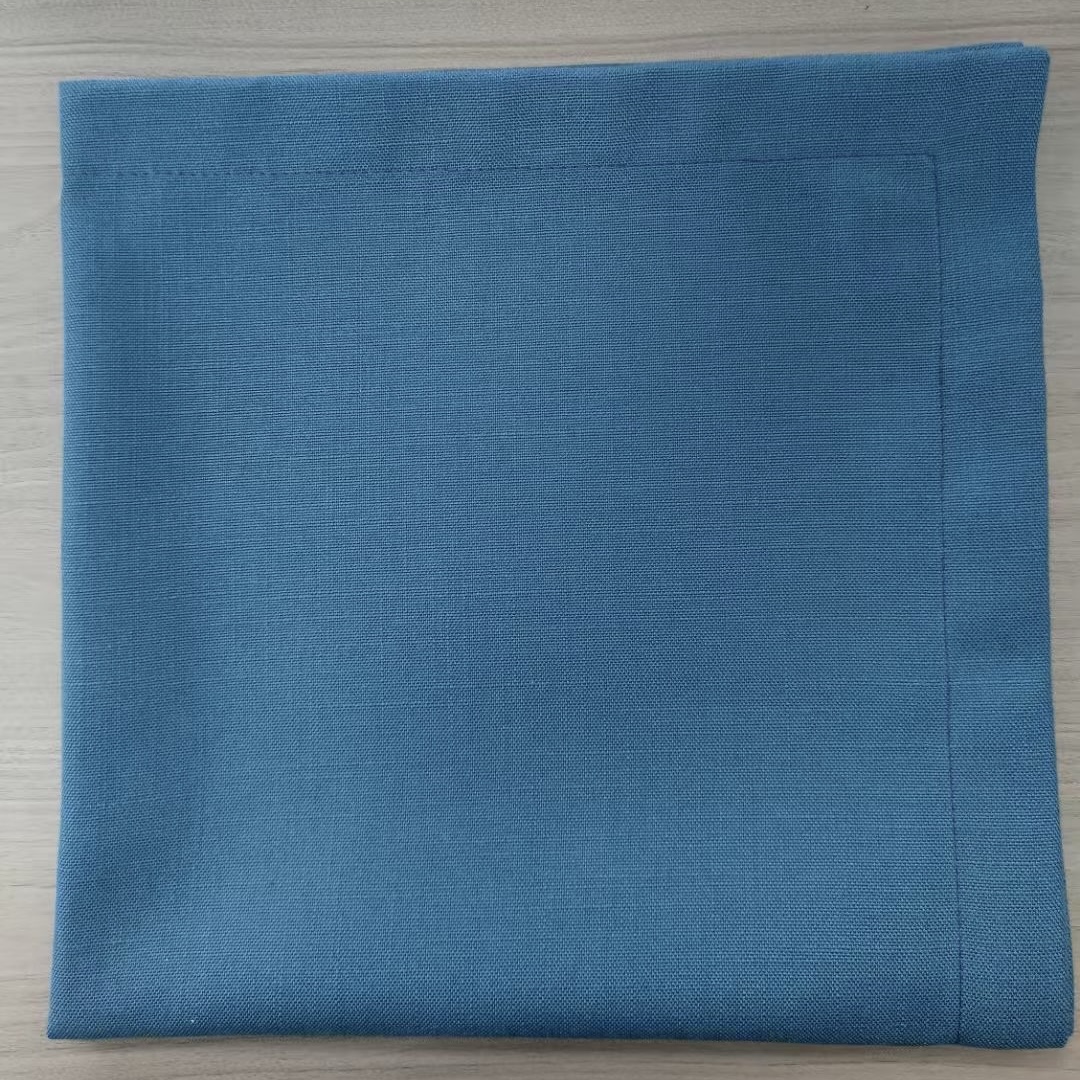 Tovagliolo in lino blu per ristorante dell'hotel, dimensioni standard 50x50 cm
